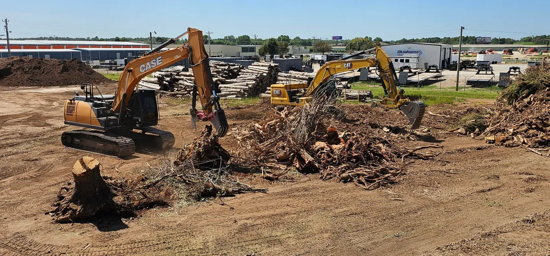 Demolition and site clearing of an old structure in Oklahoma City, OK